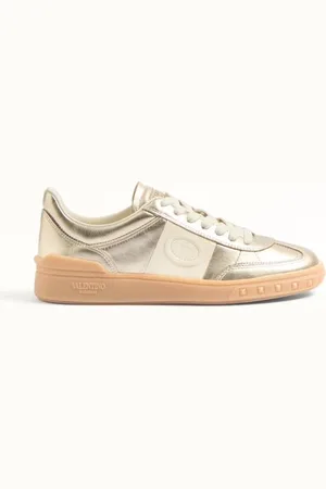 VALENTINO GARAVANI UPVILLAGE SNEAKER AUS BESCHICHTETEM KALBSLEDER MIT BAND AUS NAPPAKALBSLEDER Frau 35.5