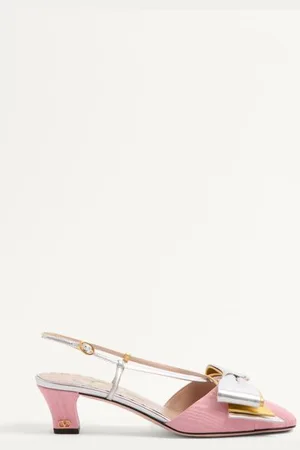 VALENTINO GARAVANI BOWOW SLINGBACK-PUMPS AUS MOIREE-STOFF 45 MM Frau 36