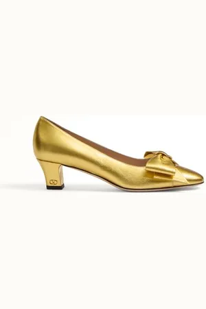 VALENTINO GARAVANI BOWOW PUMPS AUS LAMINIERTEM NAPPALEDER 45 MM Frau 35.5