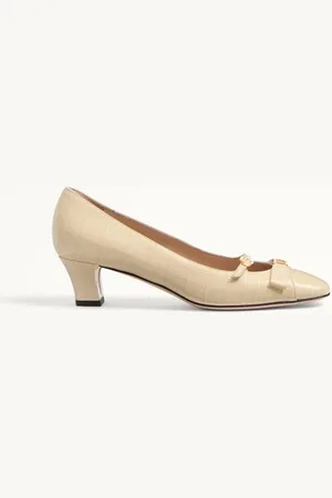 VALENTINO GARAVANI BOWOW DÉCOLLETÉ AUS BEDRUCKTEM KALBSLEDER 45MM Frau 35.5