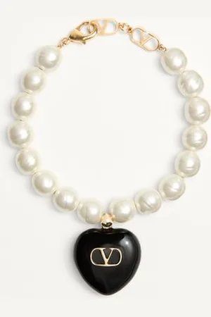 VALENTINO GARAVANI COEUR ROYAL ARMBAND AUS METALL, EMAILLE UND PERLEN Frau M