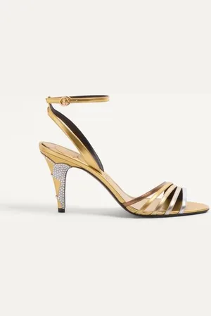 VALENTINO GARAVANI LADYCRUSH SANDALEN AUS LAMINIERTEM NAPPALEDER MIT KRISTALLEN 85 MM Frau 35.5