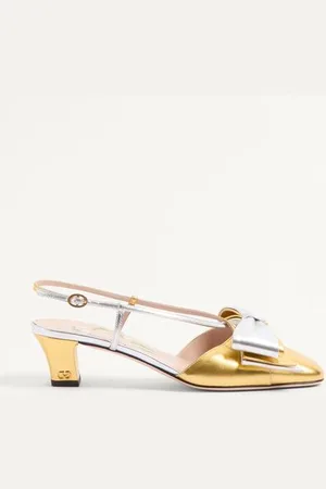 VALENTINO GARAVANI BOWOW SLINGBACK-PUMPS AUS LAMINIERTEM NAPPALEDER 45 MM Frau 35.5