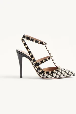 VALENTINO GARAVANI ROCKSTUD PUMPS AUS PIED-DE-POULE-STOFF 100 MM Frau 34