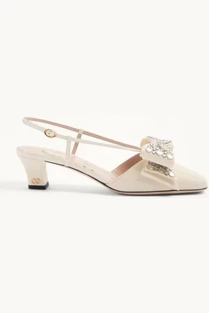 VALENTINO GARAVANI BOWOW SLINGBACK PUMPS AUS ZIEGELLEDER MIT SPIEGELN UND KRISTALLEN 45 MM Frau 36.5