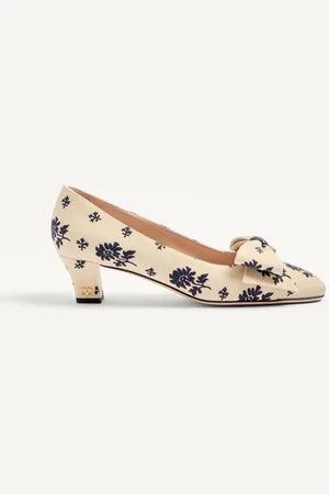 VALENTINO GARAVANI BOWOW DÉCOLLETÉ AUS PAPIER FLORAL-MATERIAL, 45 MM Frau 36.5