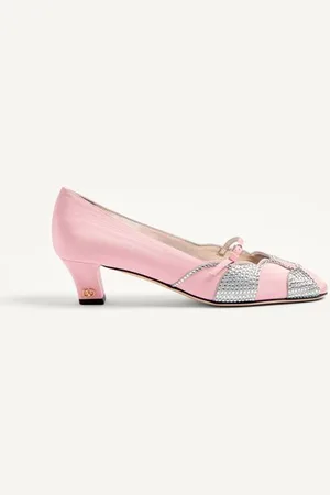VALENTINO GARAVANI BOWOW PUMPS AUS MOIRÈ-STOFF MIT KRISTALLEN, 45 MM Frau 35.5