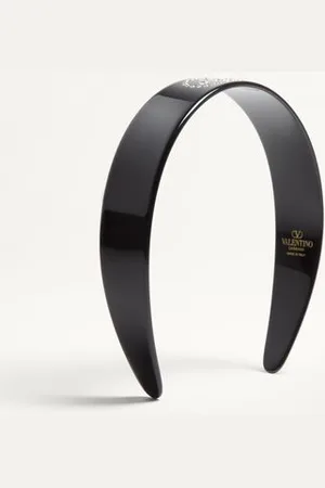 VALENTINO GARAVANI VLOGO SIGNATURE STIRNBAND AUS KUNSTHARZ, METALL UND KRISTALLEN Frau UNI
