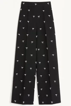VALENTINO BESTICKTE HOSE AUS CRÊPE COUTURE Frau 36