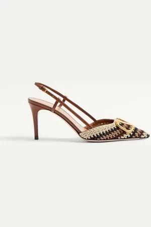 VALENTINO GARAVANI VLOGO SIGNATURE SLINGBACK-PUMPS MIT CROCHET-STICKEREI 80 MM Frau 34.5