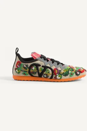 VALENTINO GARAVANI CHROMATHON CANVAS SNEAKER MIT BLUMENSTICKEREI Frau 36.5