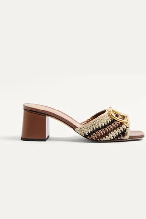 VALENTINO GARAVANI VLOGO SIGNATURE SLIDE SANDALEN MIT CROCHET-STICKEREI 60 MM Frau 35.5