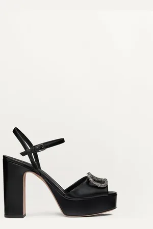 VALENTINO GARAVANI SANDALEN AUS KALBSLEDER MIT VLOGO SIGNATURE-PLATEAU, 115 MM Frau 35.5
