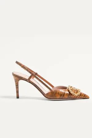 VALENTINO GARAVANI VLOGO SIGNATURE SLINGBACK PUMPS AUS TEJUS 80 MM Frau 35.5