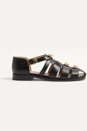 VALENTINO GARAVANI VLOGO SIGNATURE FISHERMAN SANDALEN AUS KALBSLEDER, 20 MM Frau 35.5