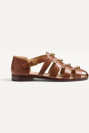 VALENTINO GARAVANI STUDSHIELD FISHERMAN SANDALEN AUS KALBSLEDER Mann 39