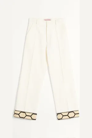 VALENTINO HOSE AUS BAUMWOLLE UND LEINEN MIT JACQUARD-SAUM Mann 46