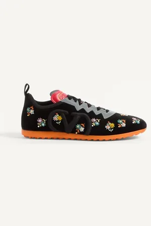 VALENTINO GARAVANI CHROMATHON SNEAKER AUS SAMT MIT BLUMENSTICKEREI Frau 36.5