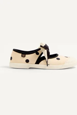 VALENTINO GARAVANI BAY BY BAY BALLERINA-SNEAKERS AUS MOIRÉ PLUS DE POIS-STOFF Frau 35.5