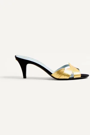 VALENTINO GARAVANI FOLIEFOLIAGE SLIDE-SANDALEN AUS WILDLEDER, 65 MM Frau 35