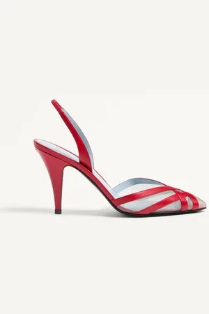 VALENTINO GARAVANI IMPUDANCE SLINGBACK-PUMPS AUS ZIEGENLEDER UND MESH 90 MM Frau 35.5