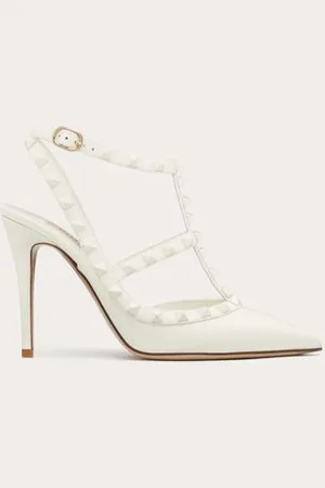 VALENTINO GARAVANI PUMPS ROCKSTUD MIT FARBLICH ABGESTIMMTEN RIEMCHEN UND NIETEN 100 MM Frau 36.5