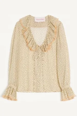 VALENTINO LEICHTES SHIRT AUS GEORGETTE MIT PLUSDEPOIS PRINT Frau 36