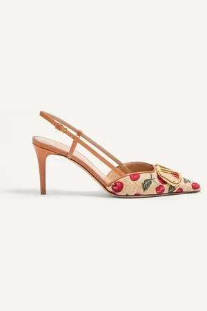 VALENTINO GARAVANI VLOGO SIGNATURE SLINGBACK-PUMPS MIT CHERRYFIC-MOTIV 80 MM Frau 35.5