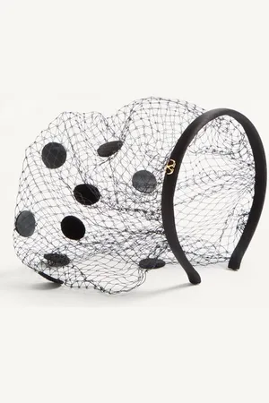 VALENTINO GARAVANI VLOGO SIGNATURE STIRNBAND MIT SCHLEIER AUS SEIDE UND SAMT Frau UNI