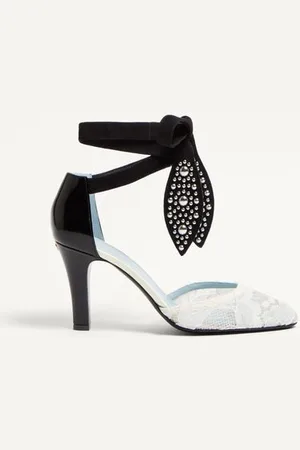 VALENTINO GARAVANI FOLIEFOLIAGE PUMPS AUS ABRASIVEM KALBSLEDER UND SPITZE 85 MM Frau 35