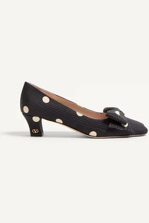 VALENTINO GARAVANI BOWOW PUMPS AUS MOIRÉ PLUS DE POIS-STOFF 45 MM Frau 35.5