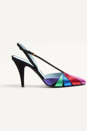 VALENTINO GARAVANI FOLIEFOLIAGE SLINGBACK-PUMPS AUS WILDLEDER 90 MM Frau 35.5