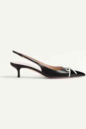 VALENTINO GARAVANI BEPOINTY SLINGBACK PUMPS AUS LACKLEDER UND ZIEGENLEDER 45 MM Frau 35.5