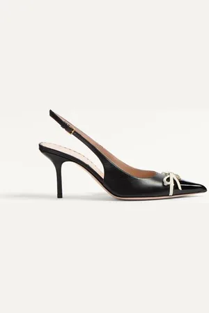 VALENTINO GARAVANI BEPOINTY SLINGBACK PUMPS AUS LACKLEDER UND ZIEGENLEDER 80 MM Frau 35.5