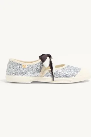 VALENTINO GARAVANI BAY BY BAY BALLERINA-SNEAKER AUS GLITZERSTOFF Frau 35