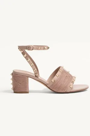VALENTINO GARAVANI ROCKSTUD SANDALEN AUS KALBSLEDER MIT CORNELY-STICKEREI 60 MM Frau 35