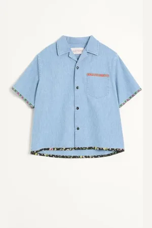 VALENTINO BOWLINGHEMD AUS MIT BLUMENPRINT-BESATZ Mann 44