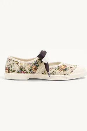 VALENTINO GARAVANI BAY BY BAY BALLERINA-SNEAKER AUS PAPIER FLORAL JACQUARD-STOFF Frau 35.5