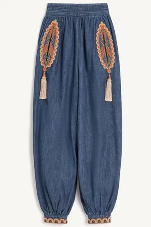 VALENTINO BALLONHOSE AUS BESTICKTEM -CHAMBRAY Frau 36