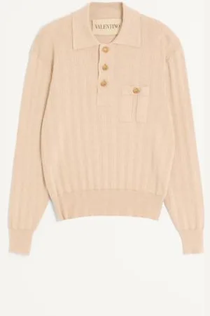 VALENTINO LANGARM-POLOSHIRT AUS GERIPPTER BAUMWOLLE Mann L