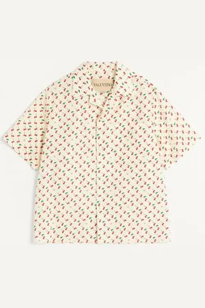 VALENTINO BOWLINGHEMD AUS BAUMWOLLPOPELINE MIT CHERRYFIC-PRINT Mann 44