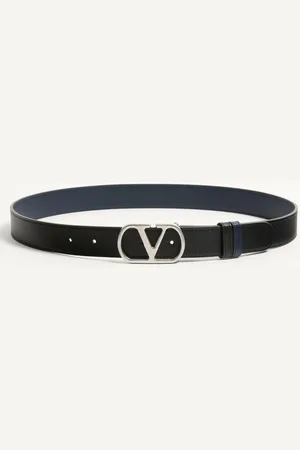 VALENTINO GARAVANI VLOGO SIGNATURE WENDEGÜRTEL AUS GLÄNZENDEM KALBSLEDER, 30 MM Mann 085