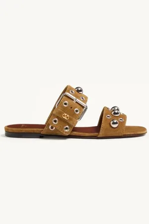 VALENTINO GARAVANI NELLCÔTE SLIDE-SANDALEN AUS KRUSTENLEDER Frau 35.5