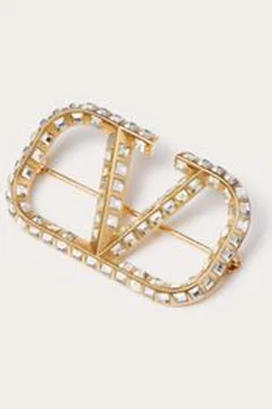 VALENTINO GARAVANI VLOGO SIGNATURE METALLBROSCHE MIT SWAROVSKI®-KRISTALLEN Frau UNI