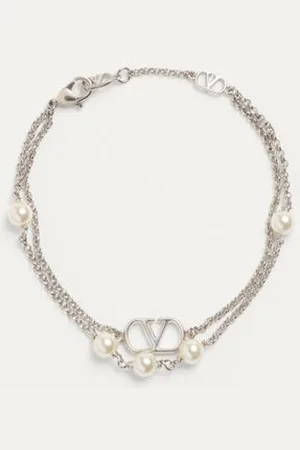 VALENTINO GARAVANI VLOGO SIGNATURE METALLARMBAND MIT SWAROVSKI® PERLEN Frau M