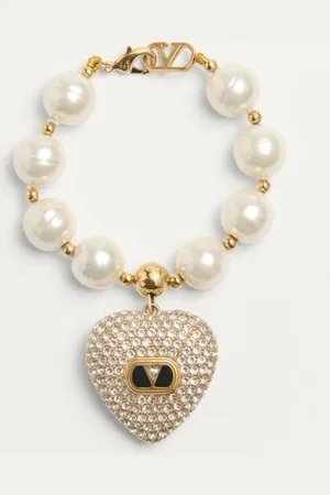 VALENTINO GARAVANI COEUR ROYAL ARMBAND AUS METALL, EMAILLE, PERLEN UND SWAROVSKI® KRISTALLEN Frau M