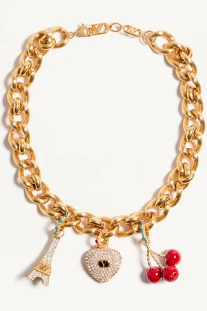 VALENTINO GARAVANI CHEZ HALSKETTE AUS METALL, EMAILLE UND SWAROVSKI® KRISTALLEN Frau UNI