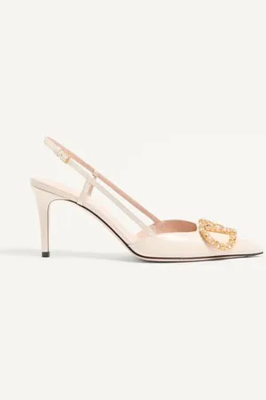 VALENTINO GARAVANI VLOGO SIGNATURE SLINGPUMPS AUS KALBSLEDER MIT SCHMUCKLOGO, 80 MM Frau 35.5