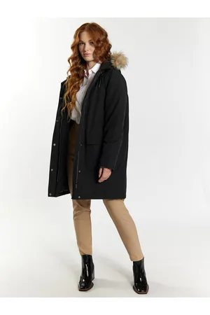 Dreimaster Winterparka mit Kunstfell
