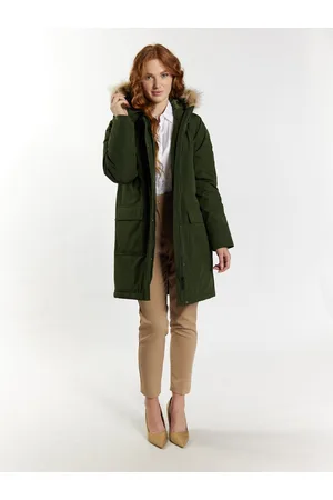 Dreimaster Winterparka mit Kunstfell
